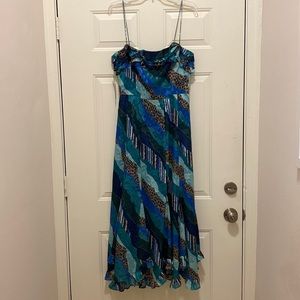 Hutch blue green and cheetah Midi Dress size M